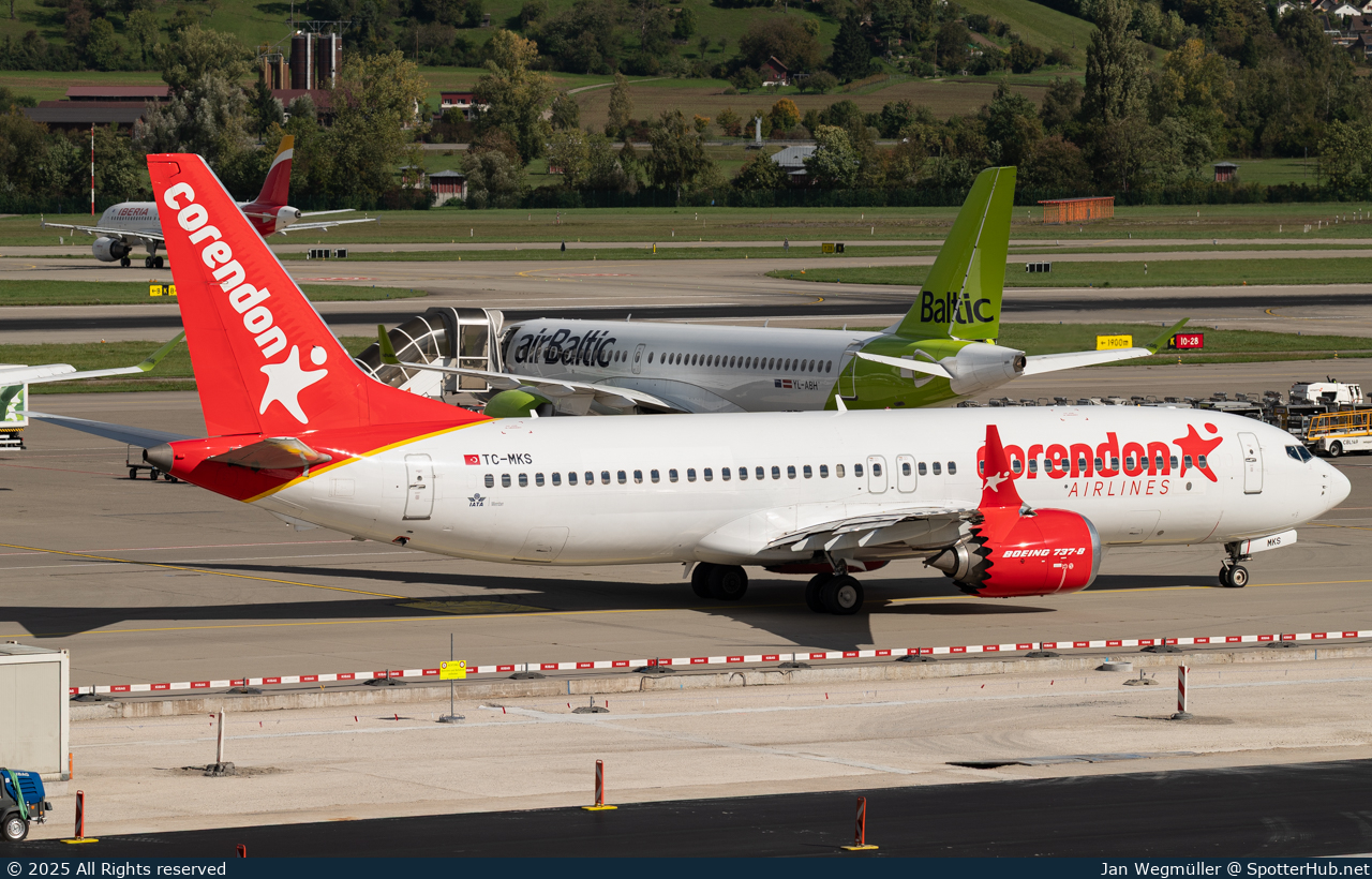 Photo of TC-MKS - Boeing 737 MAX 8 operated by Corendon Airlines