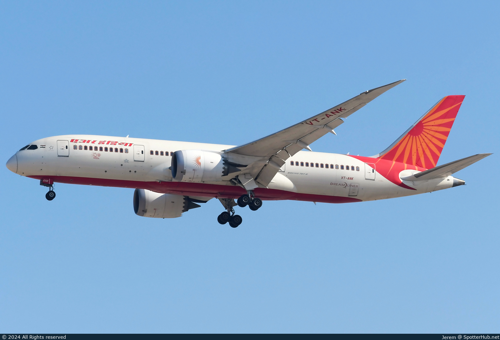 Photo of VT-ANK - Boeing 787-8 Dreamliner operated by Air India