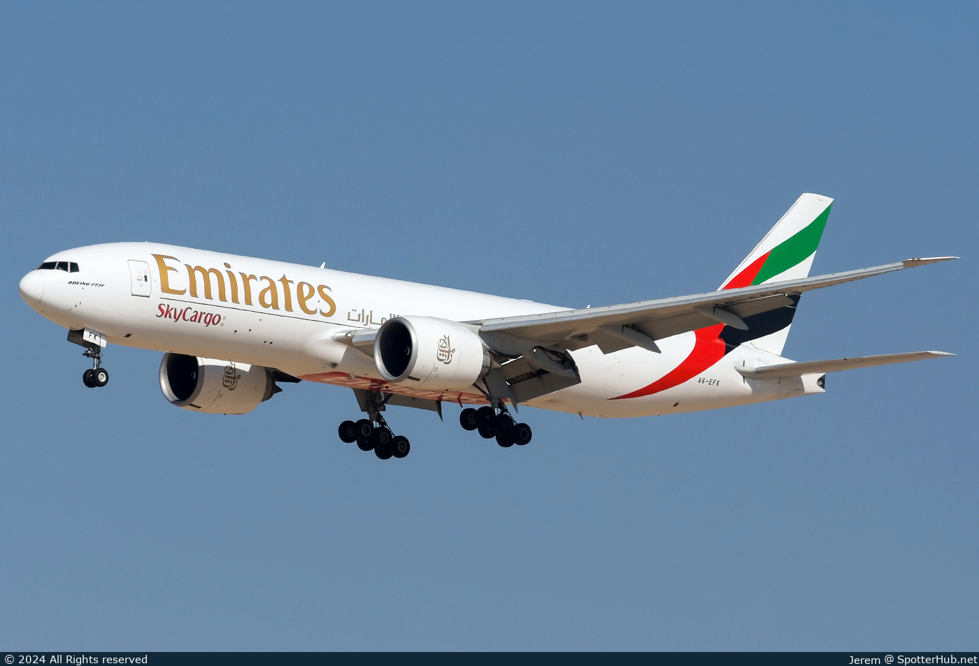 Photo of A6-EFK - Boeing 777-F1H operated by Emirates SkyCargo
