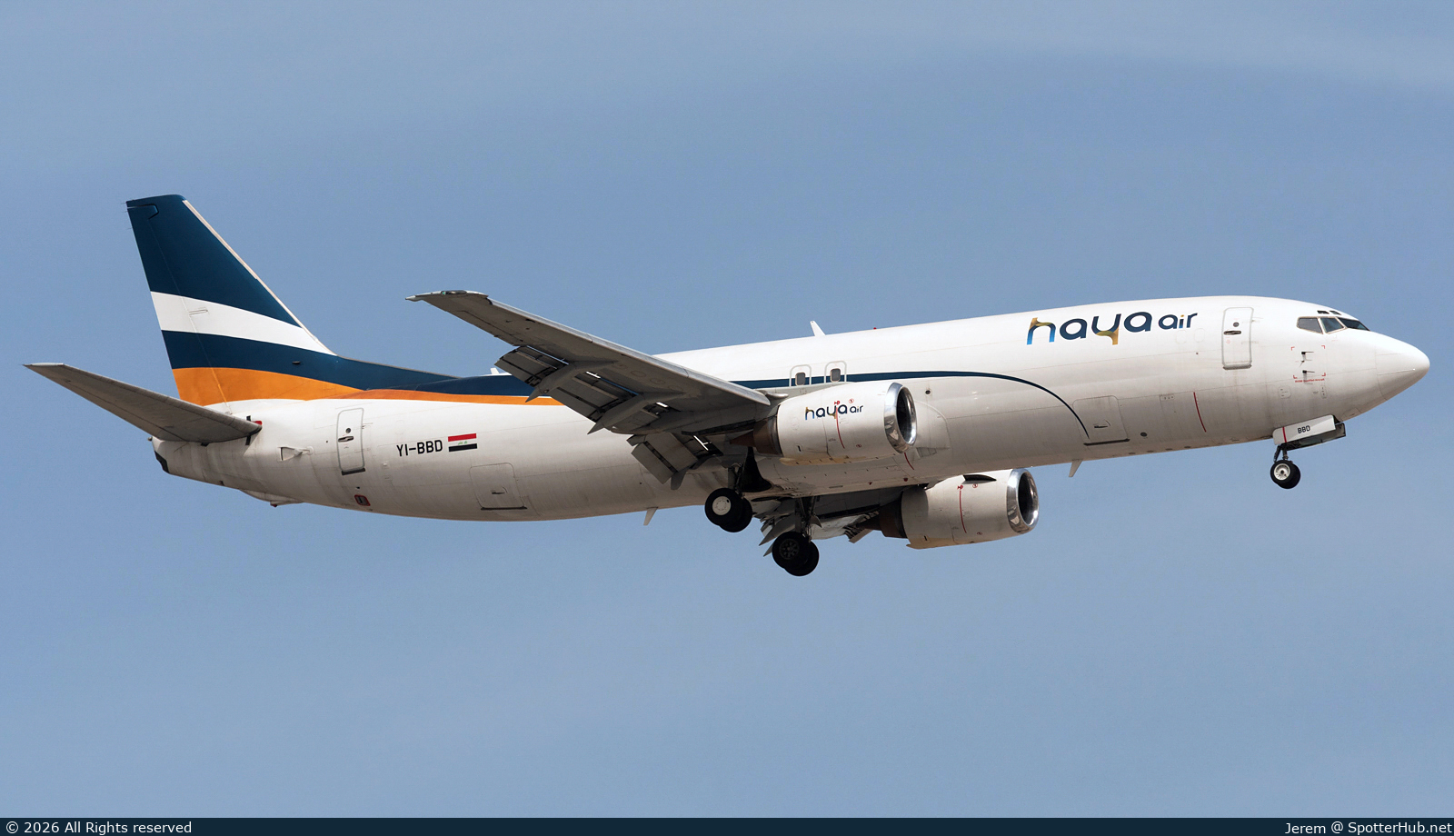 Photo of YI-BBD - Boeing 737-44P(SF) operated by Al Haya Airlines