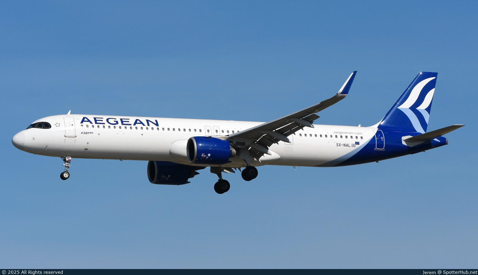 Photo of SX-NAL - Airbus A321-271NX operated by Aegean Airlines