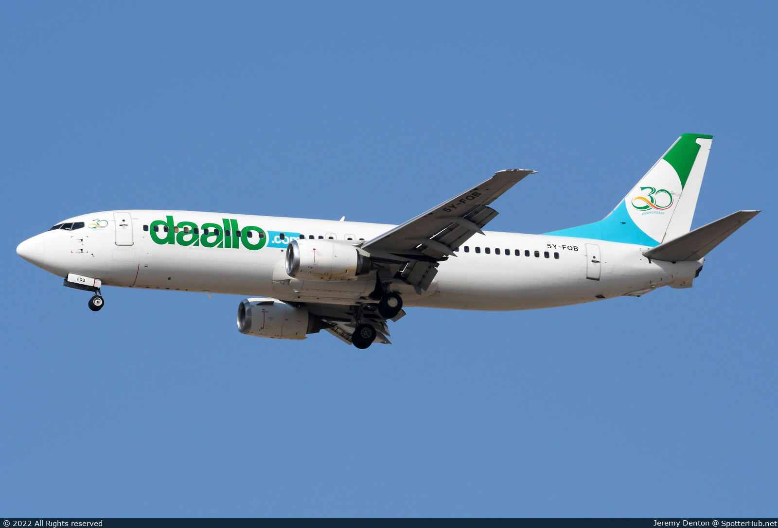 Photo of 5Y-FQB - Boeing 737-46M operated by Daallo Airlines (opb Fanjet Express)