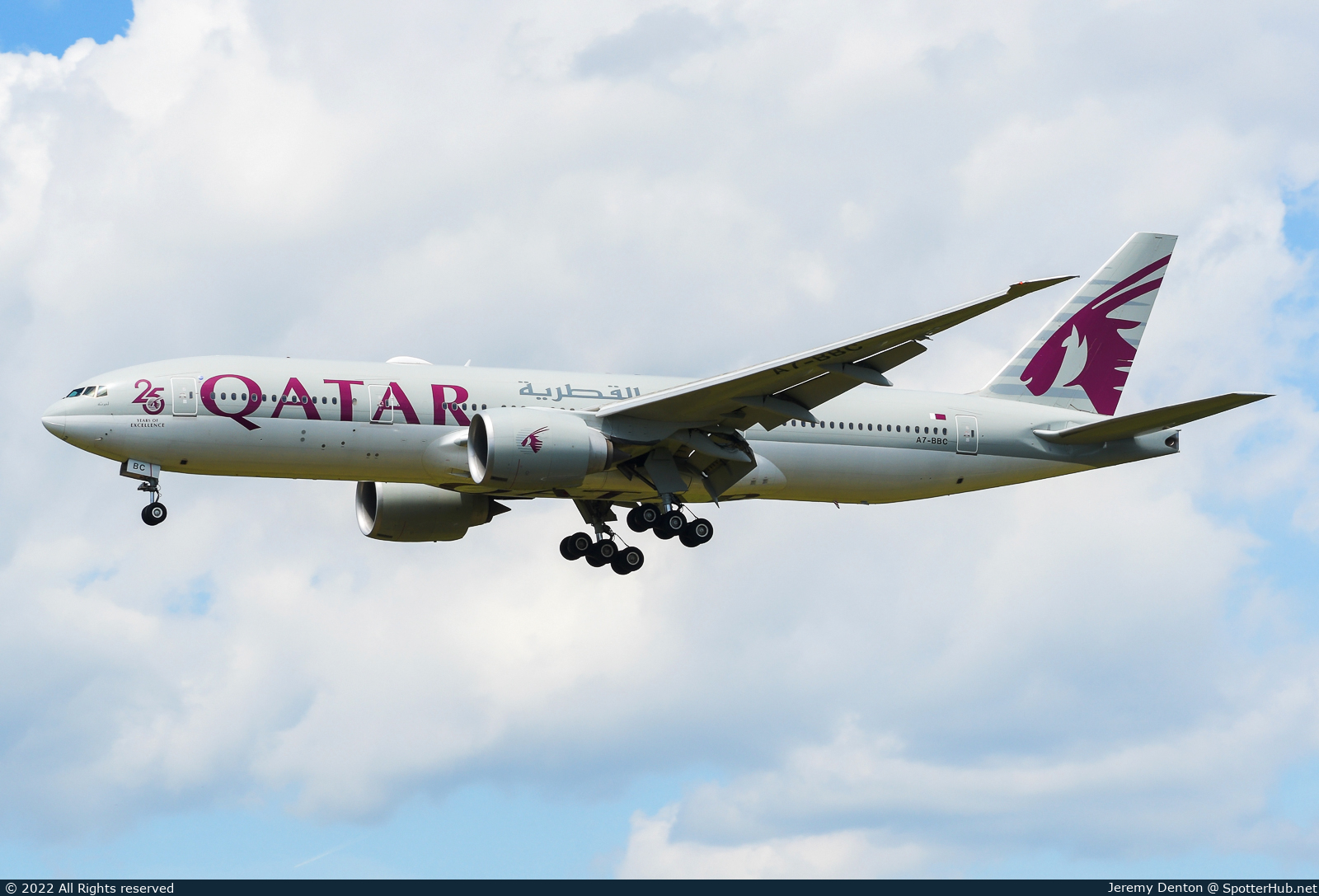Photo of A7-BBC - Boeing 777-2DZ(LR) operated by Qatar Airways