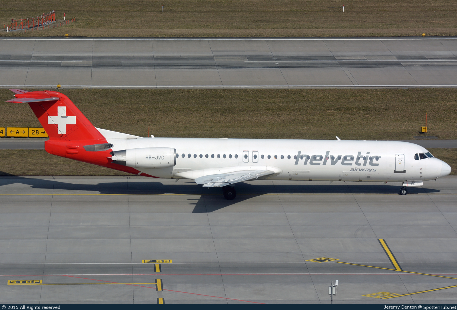 Photo of HB-JVC - Fokker 100 operated by Helvetic Airways