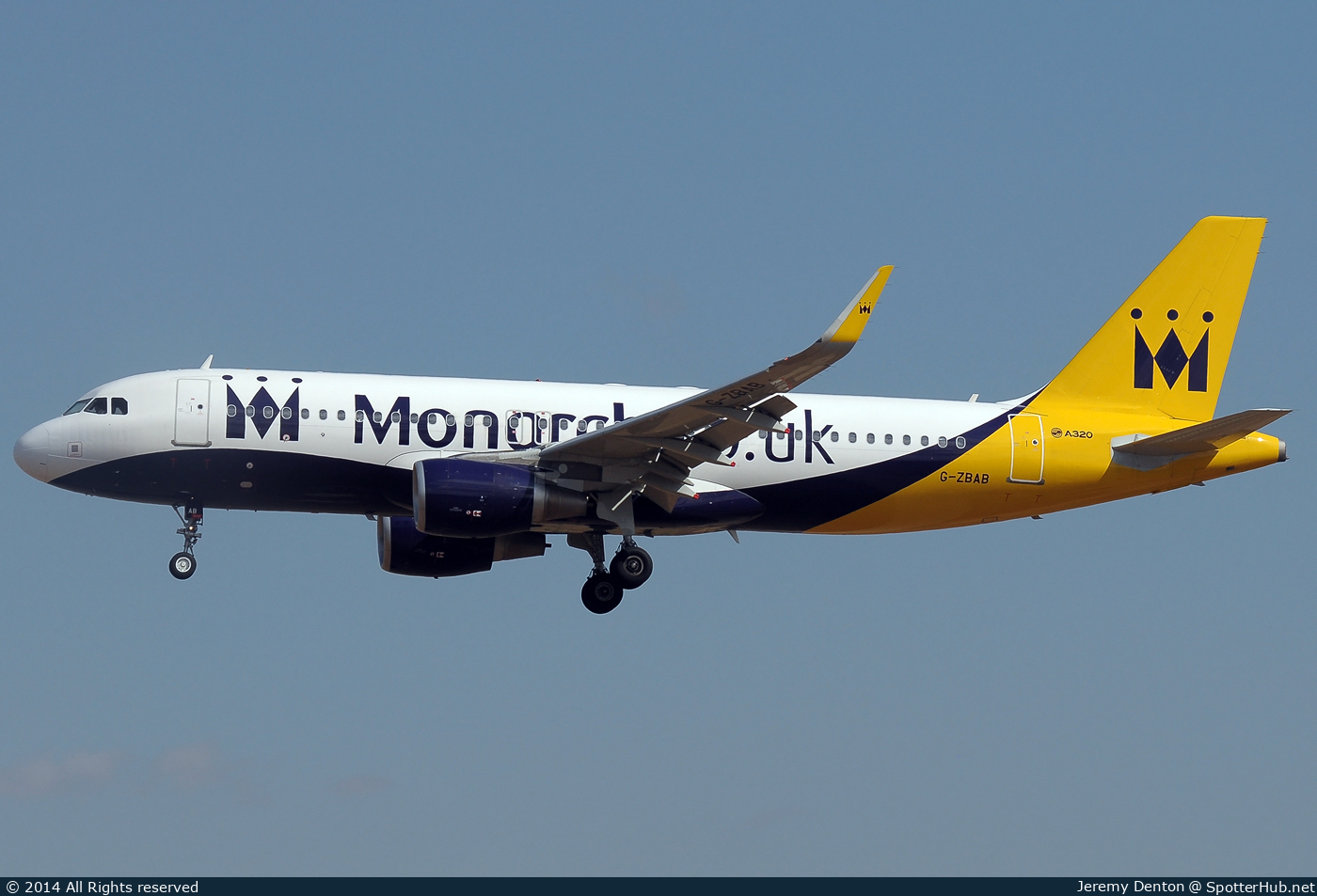Photo of G-ZBAB - Airbus A320-214 operated by Monarch Airlines