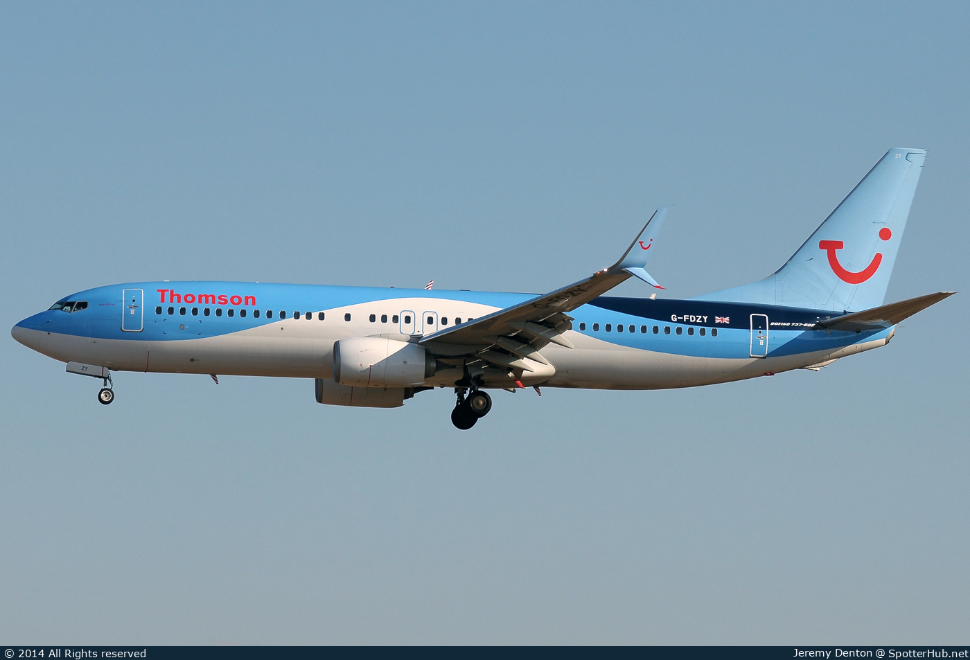 Photo of G-FDZY - Boeing 737-8K5 operated by Thomson Airways