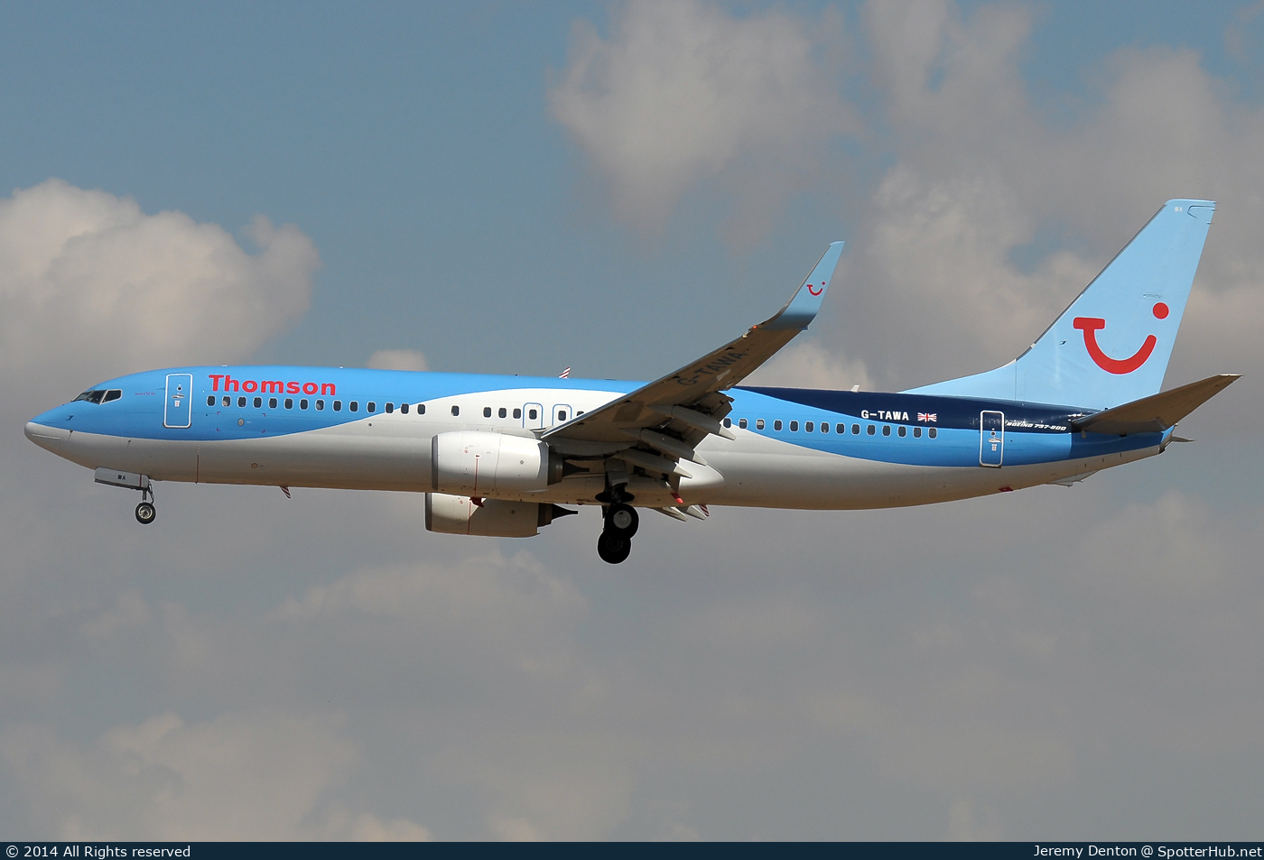Photo of G-TAWA - Boeing 737-8K5 operated by Thomson Airways