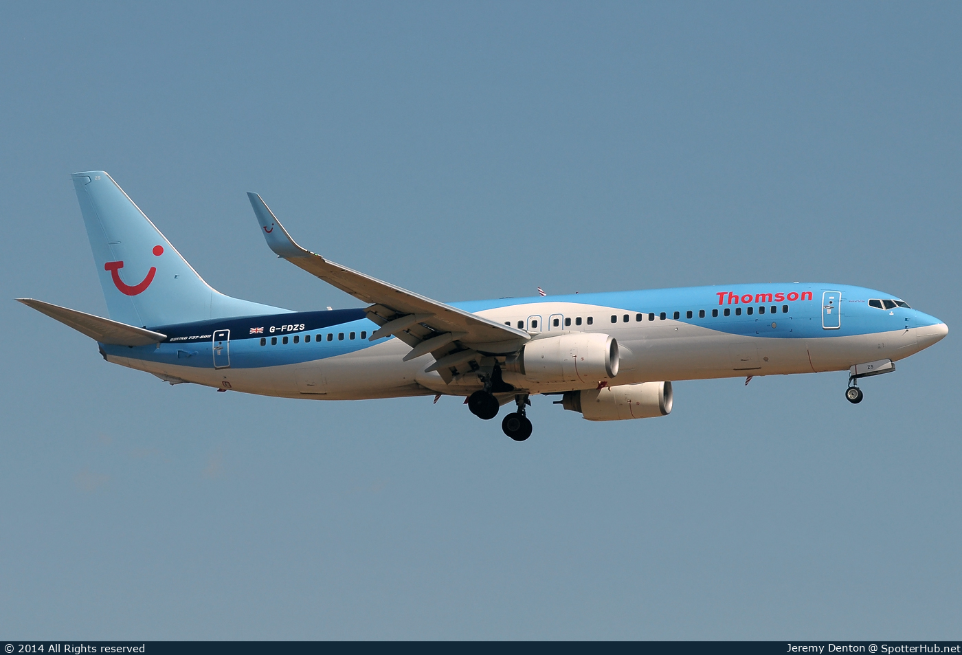 Photo of G-FDZS - Boeing 737-8K5 operated by Thomson Airways