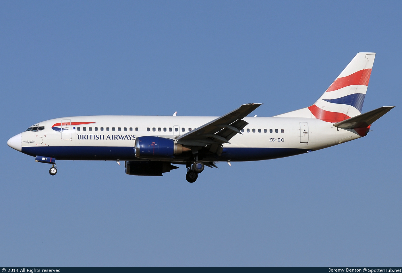 Photo of ZS-OKI - Boeing 737-376 operated by British Airways (opb Comair Limited)