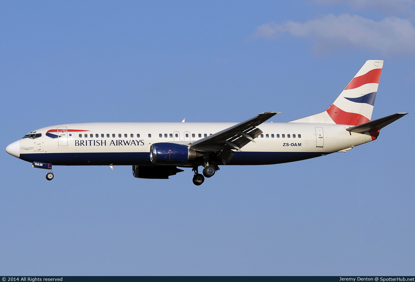 Photo of ZS-OAM - Boeing 737-4S3 operated by British Airways (opb Comair Limited)