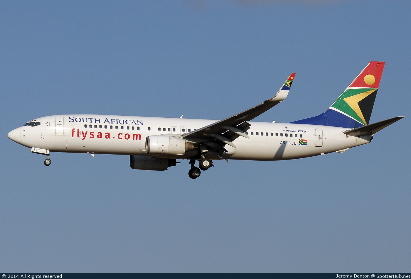 Photo of ZS-SJU - Boeing 737-844 operated by South African Airways