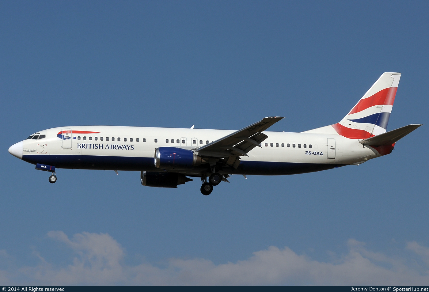 Photo of ZS-OAA - Boeing 737-4L7 operated by British Airways (opb Comair Limited)