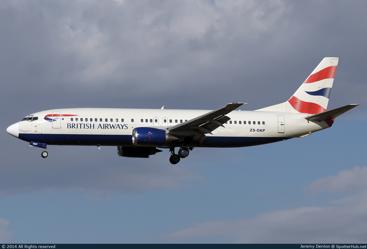 Photo of ZS-OAP - Boeing 737-4S3 operated by British Airways (opb Comair Limited)