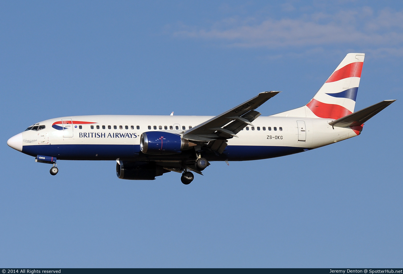 Photo of ZS-OKG - Boeing 737-376 operated by British Airways (opb Comair Limited)