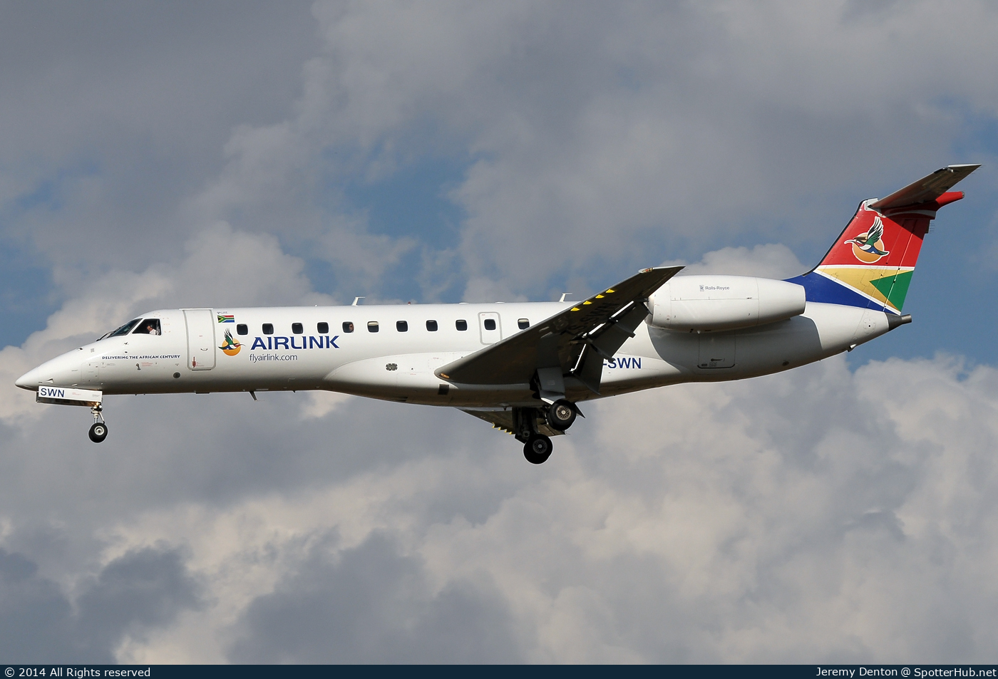 Photo of ZS-SWN - Embraer ERJ-135LR operated by Airlink Pty