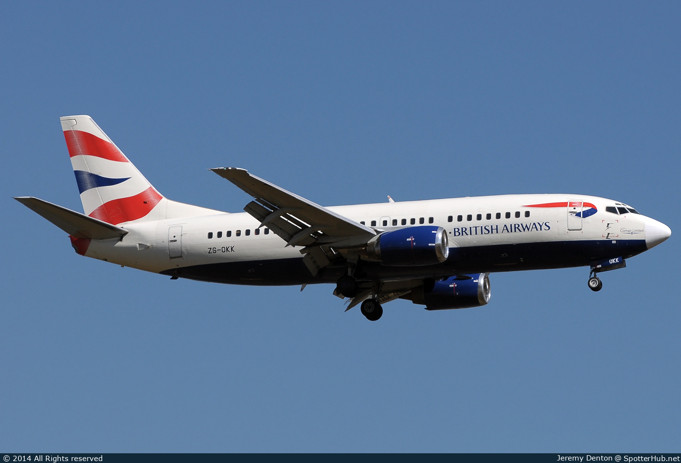 Photo of ZS-OKK - Boeing 737-376 operated by British Airways (opb Comair Limited)