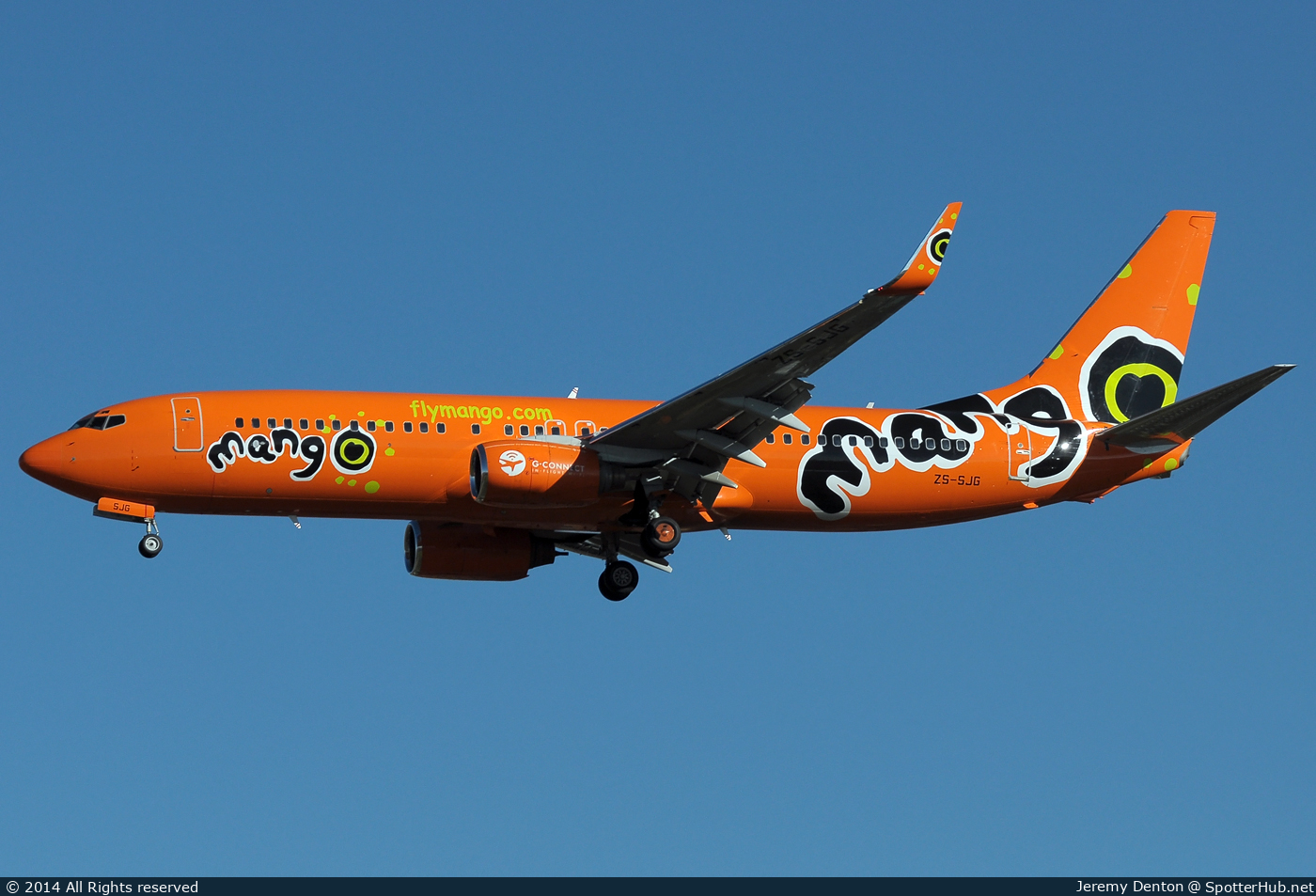 Photo of ZS-SJG - Boeing 737-8BG operated by Mango