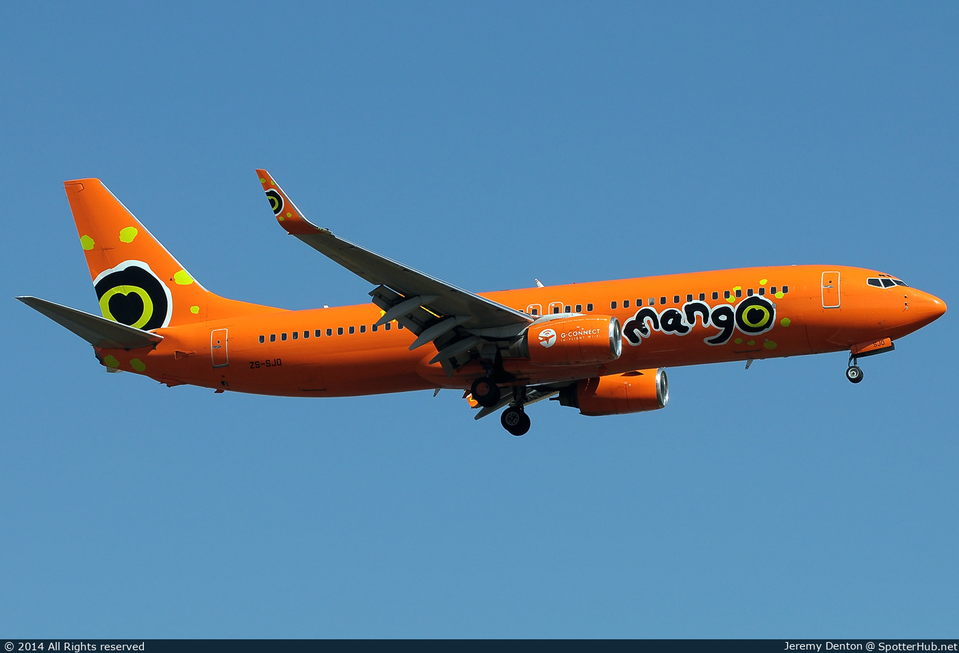 Photo of ZS-SJO - Boeing 737-8BG operated by Mango