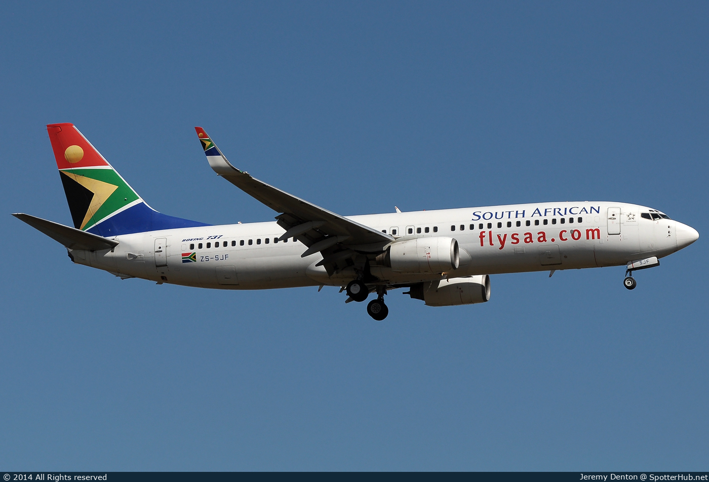 Photo of ZS-SJF - Boeing 737-85F operated by South African Airways