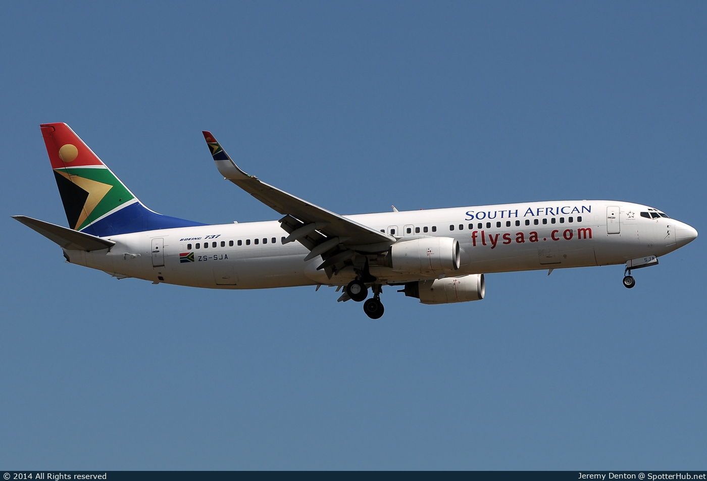 Photo of ZS-SJA - Boeing 737-8S3 operated by South African Airways