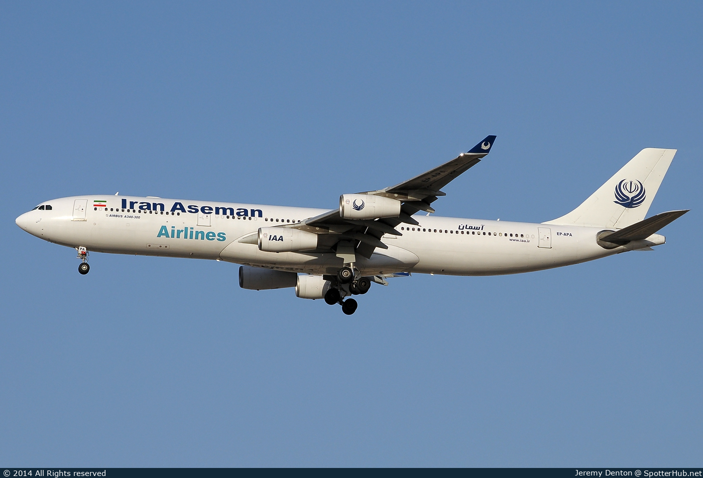 Photo of EP-APA - Airbus A340-311 operated by Iran Aseman Airlines