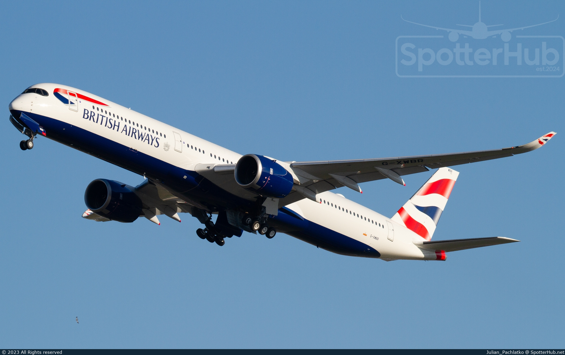 Photo of G-XWBR - Airbus A350-1041 operated by British Airways
