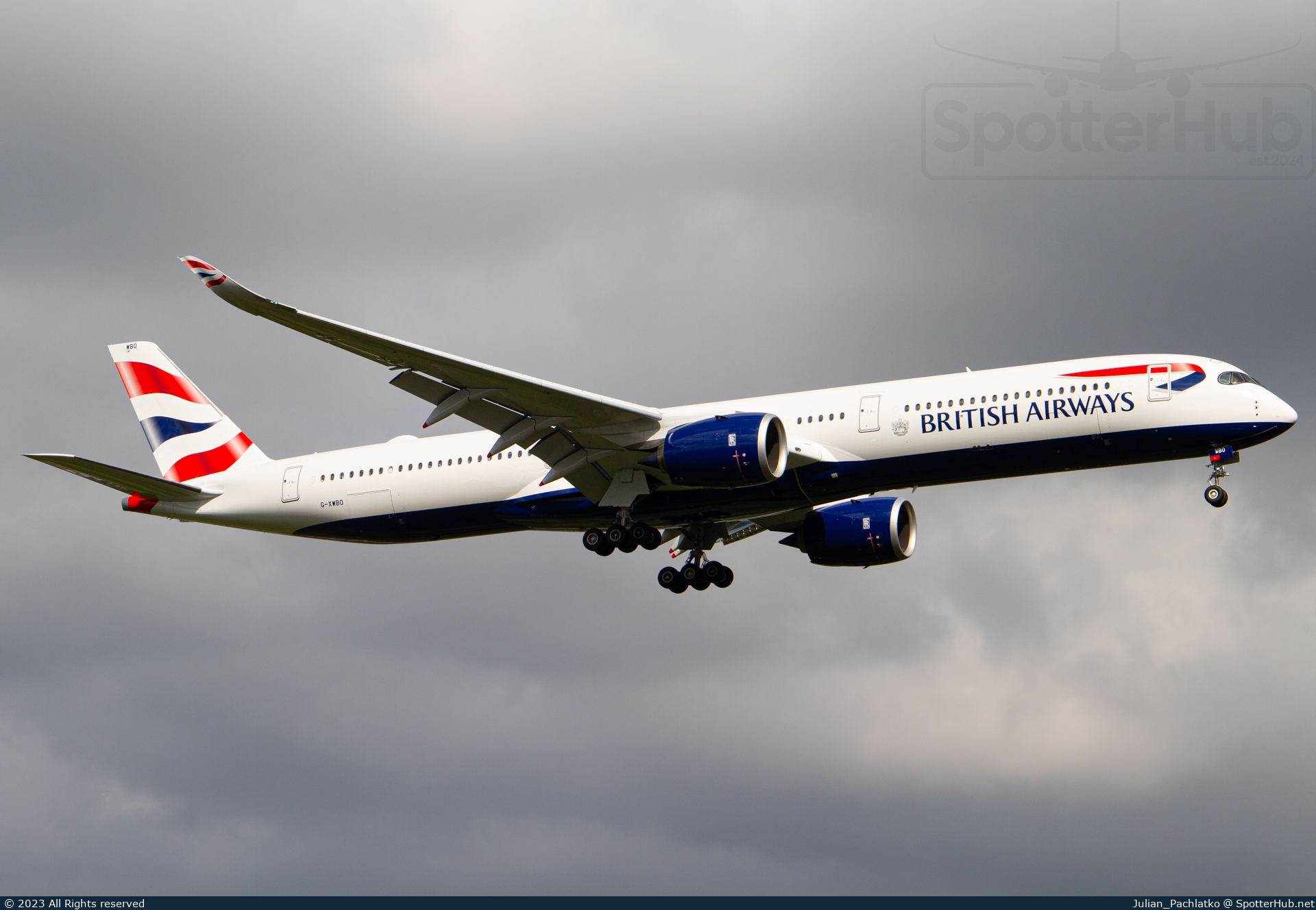 Photo of G-XWBO - Airbus A350-1041 operated by British Airways