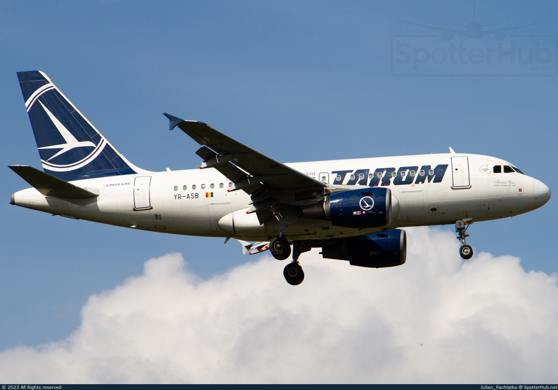 Photo of YR-ASB - Airbus A318-111 operated by Tarom - Romanian Air Transport