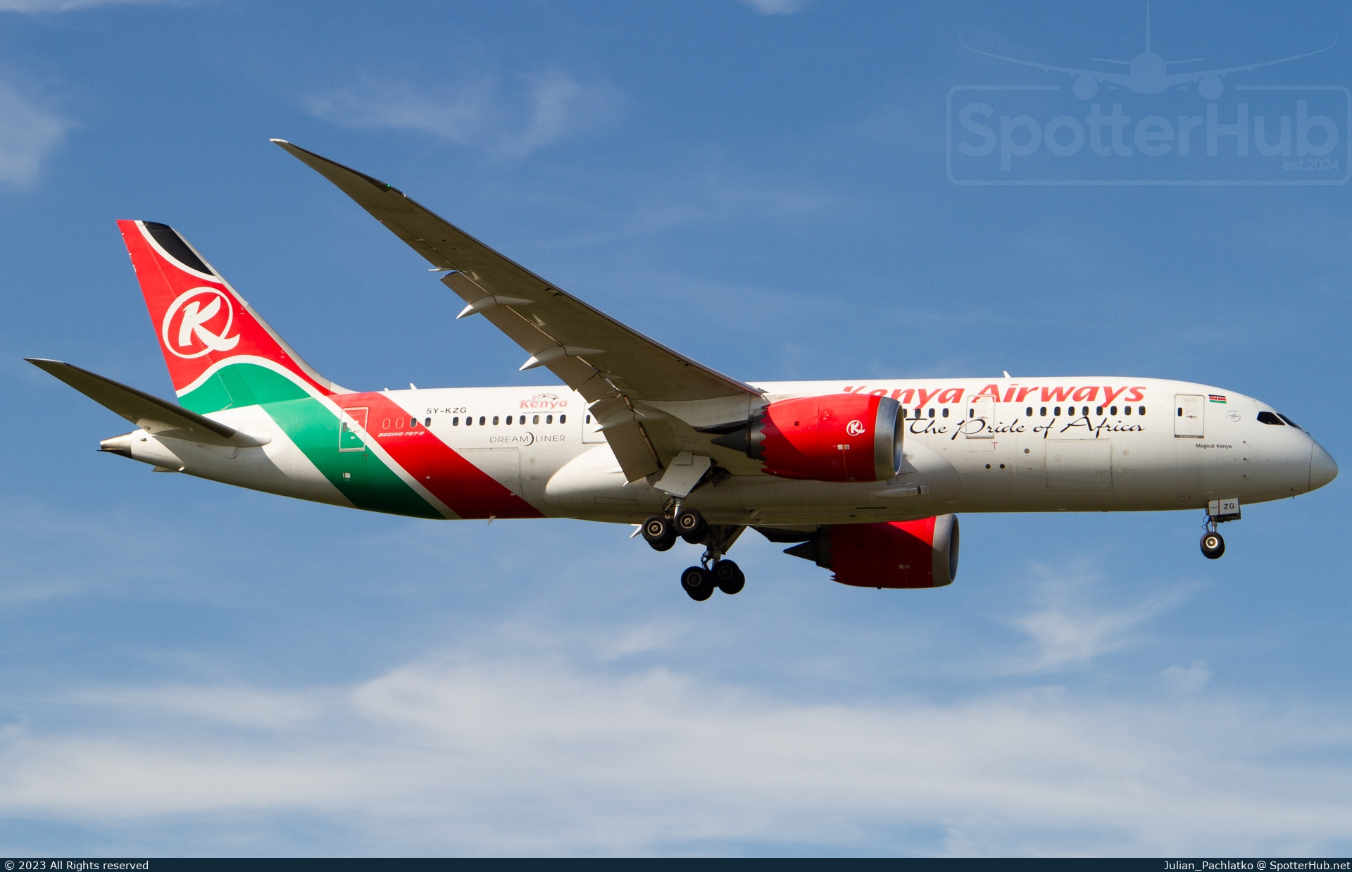Photo of 5Y-KZG - Boeing 787-8 Dreamliner operated by Kenya Airways