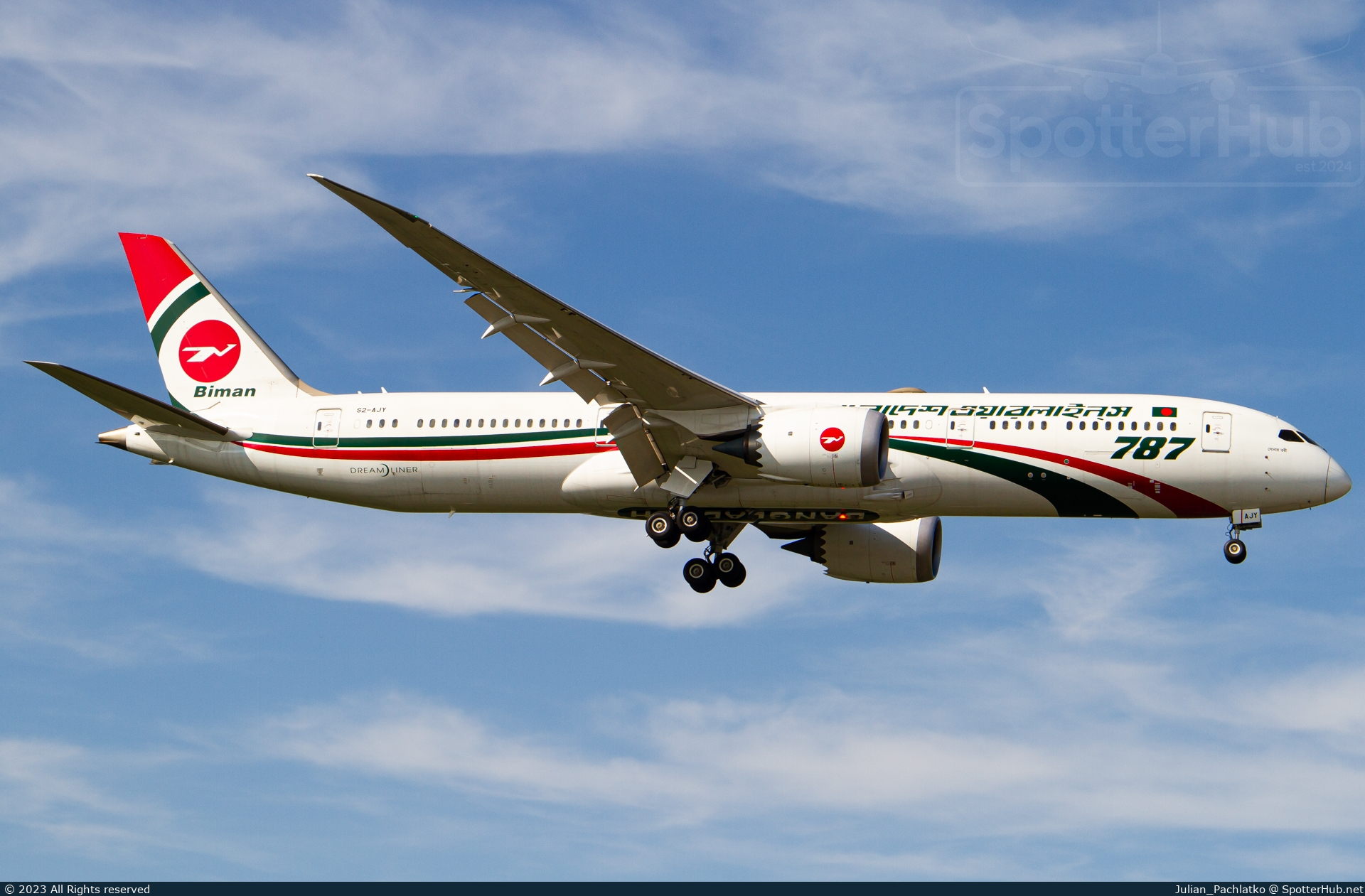 Photo of S2-AJY - Boeing 787-9 Dreamliner operated by Biman Bangladesh Airlines