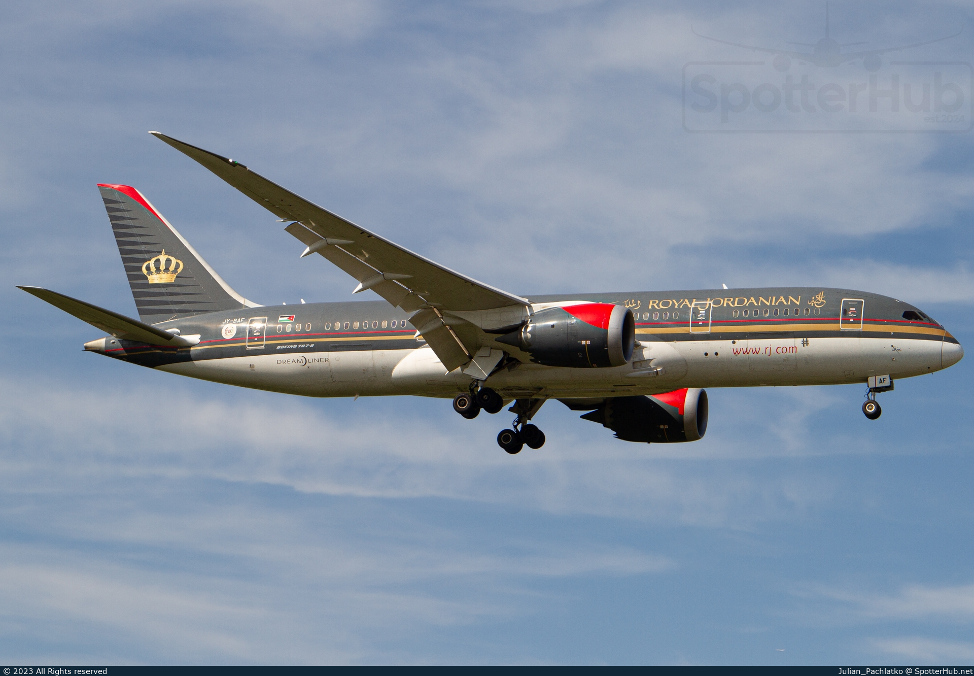 Photo of JY-BAF - Boeing 787-8 Dreamliner operated by Royal Jordanian Airlines