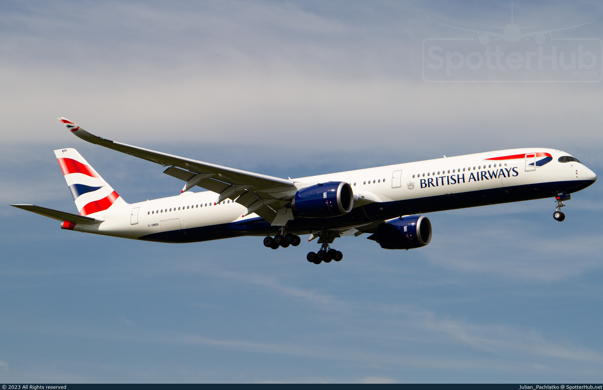 Photo of G-XWBN - Airbus A350-1041 operated by British Airways
