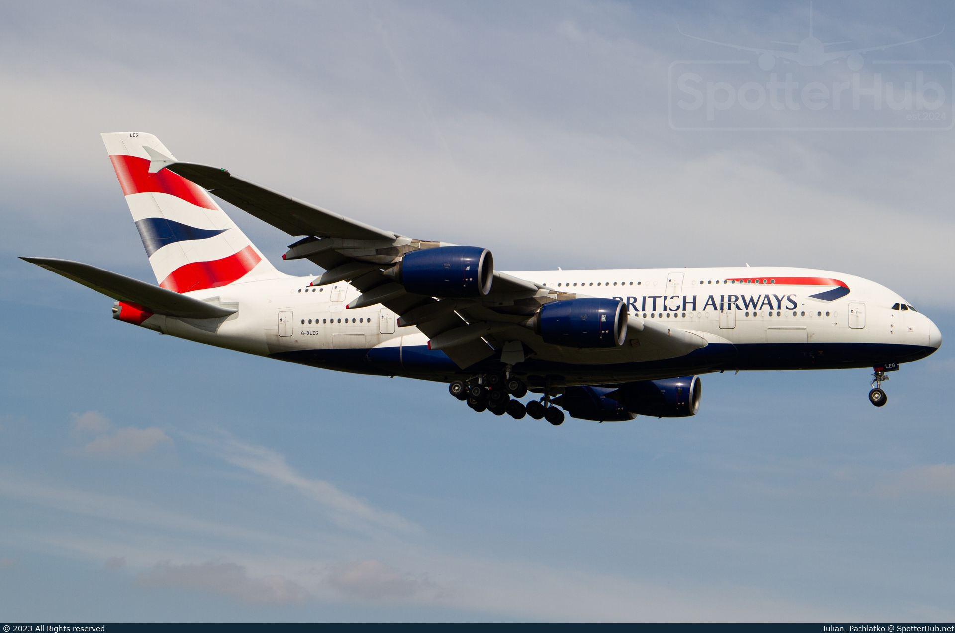 Photo of G-XLEG - Airbus A380-841 operated by British Airways