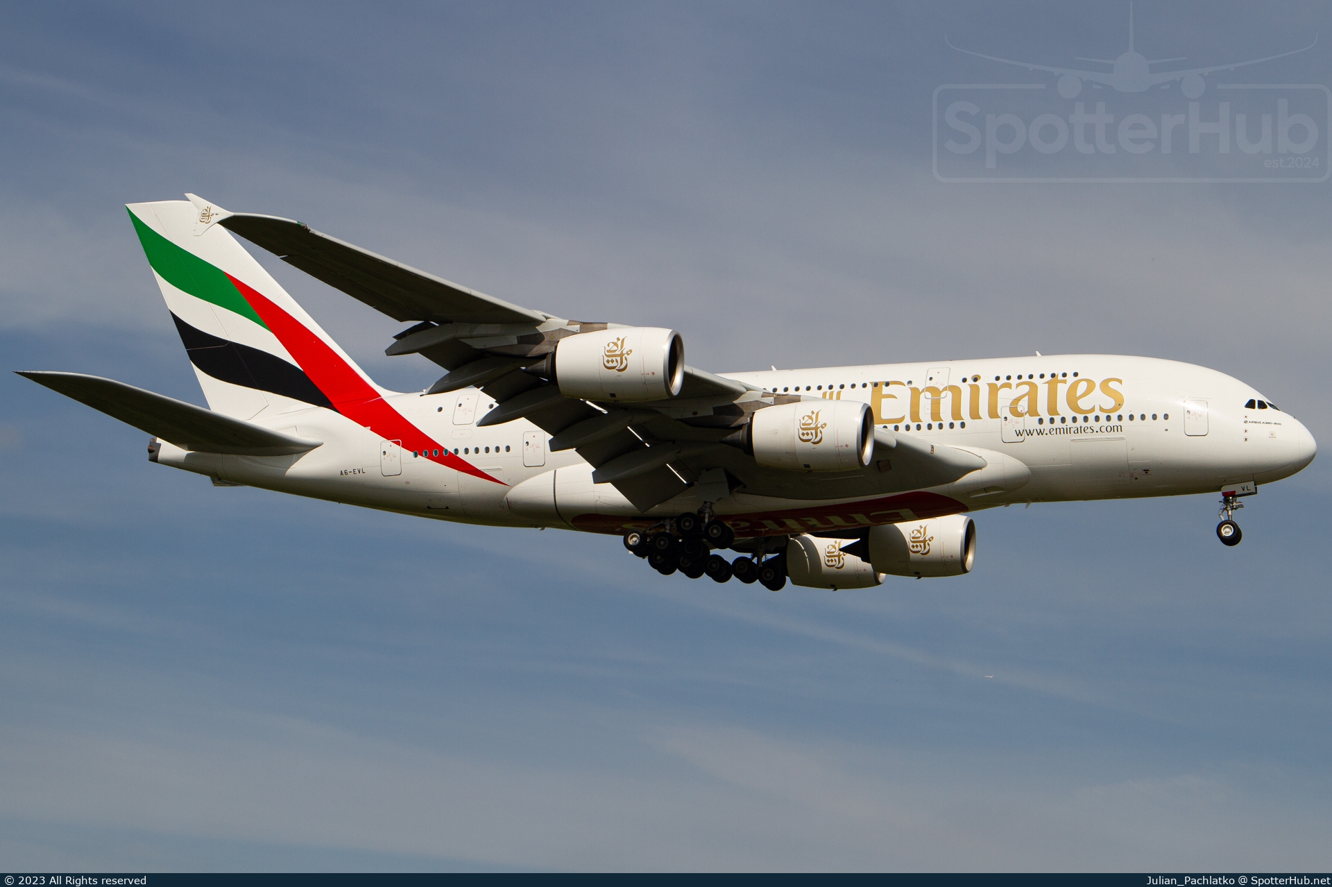 Photo of A6-EVL - Airbus A380-842 operated by Emirates