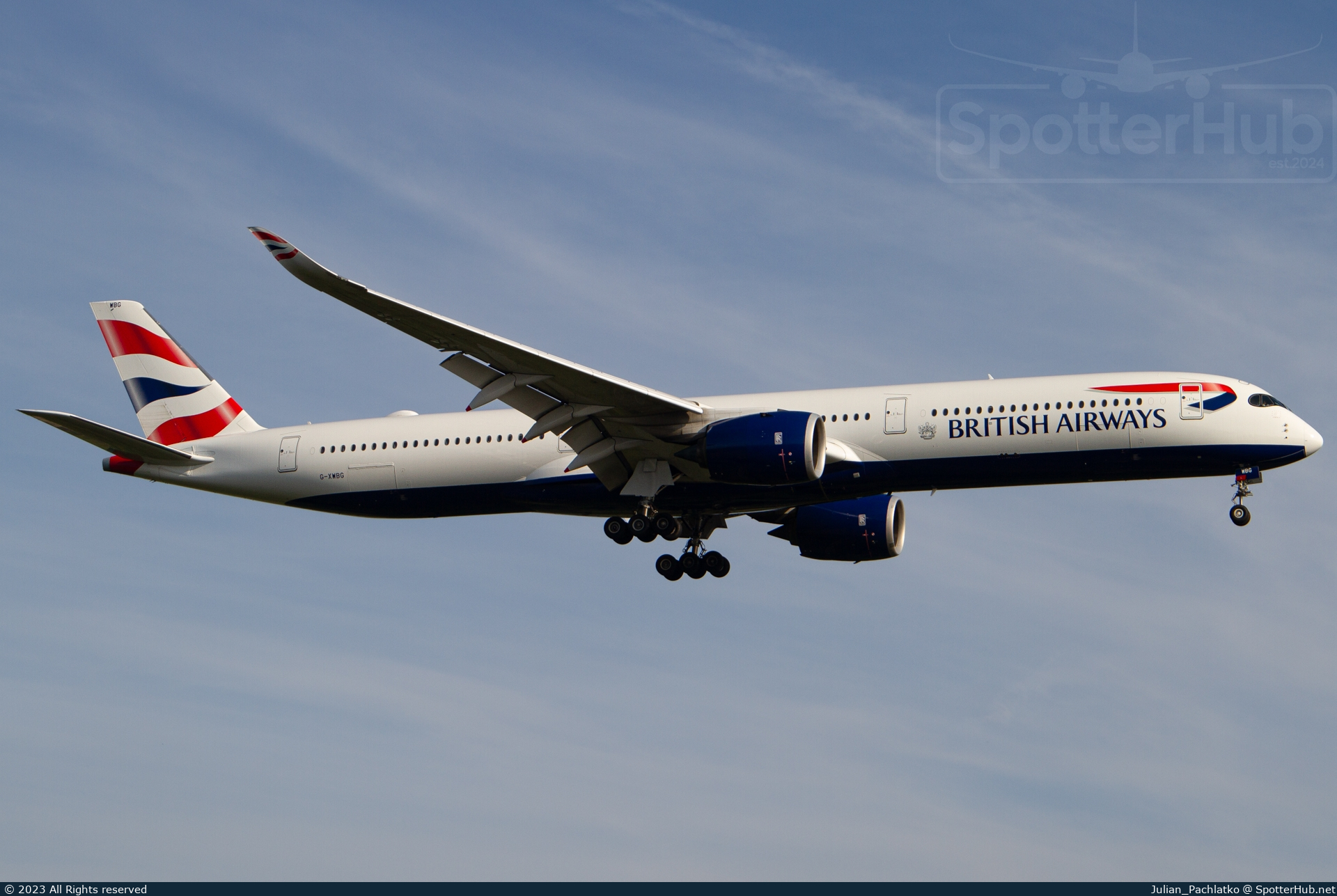 Photo of G-XWBG - Airbus A350-1041 operated by British Airways
