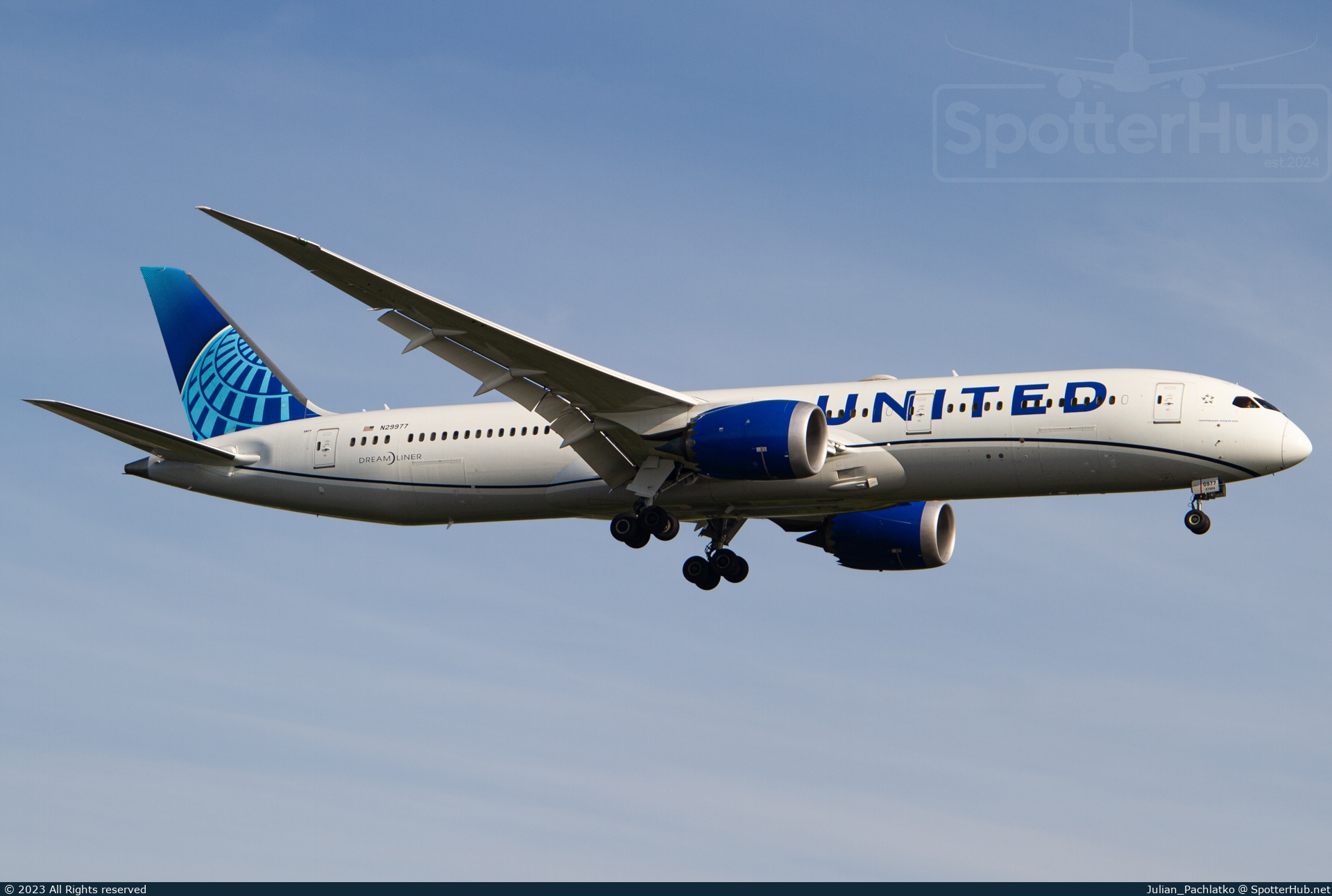 Photo of N29977 - Boeing 787-9 Dreamliner operated by United Airlines