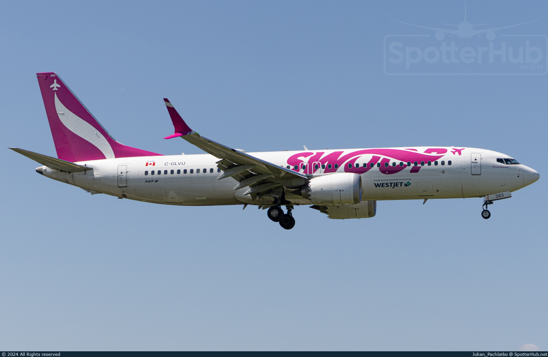 Photo of C-GLVU - Boeing 737 MAX 8 operated by WestJet Airlines