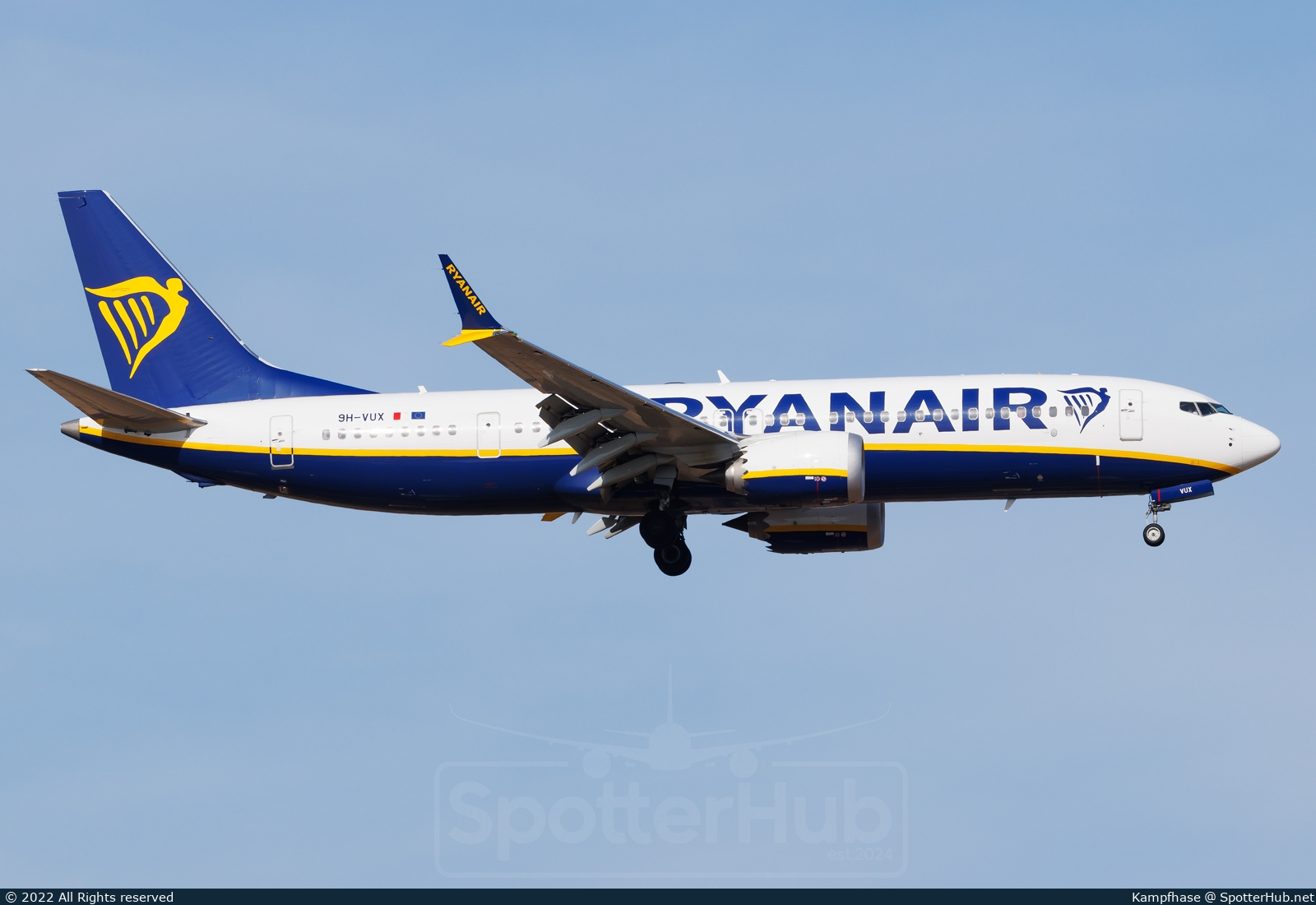 Photo of 9H-VUX - Boeing 737 MAX 8-200 operated by Ryanair (opb Malta Air)