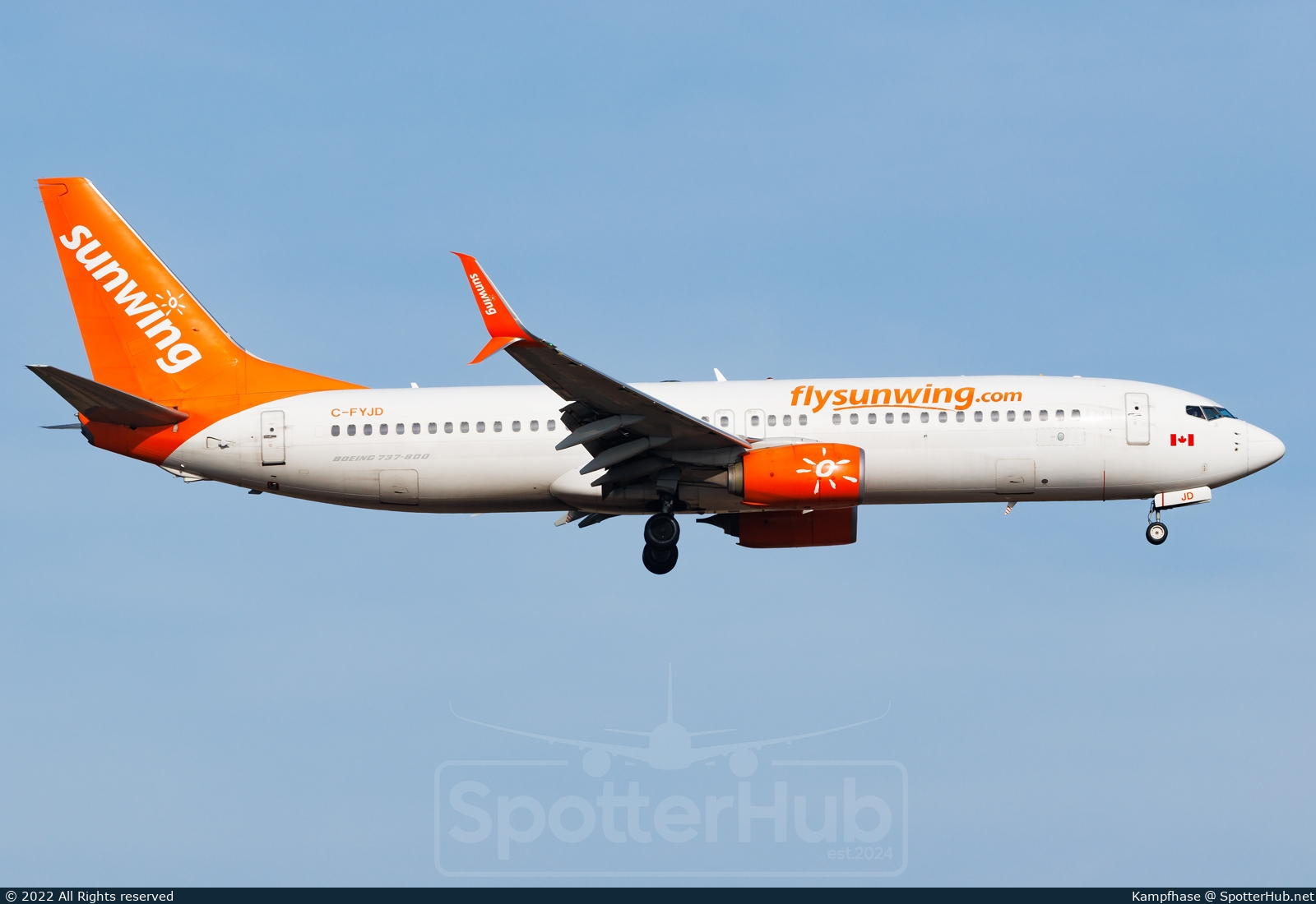 Photo of C-FYJD - Boeing 737-8Q8 operated by Sunwing Airlines