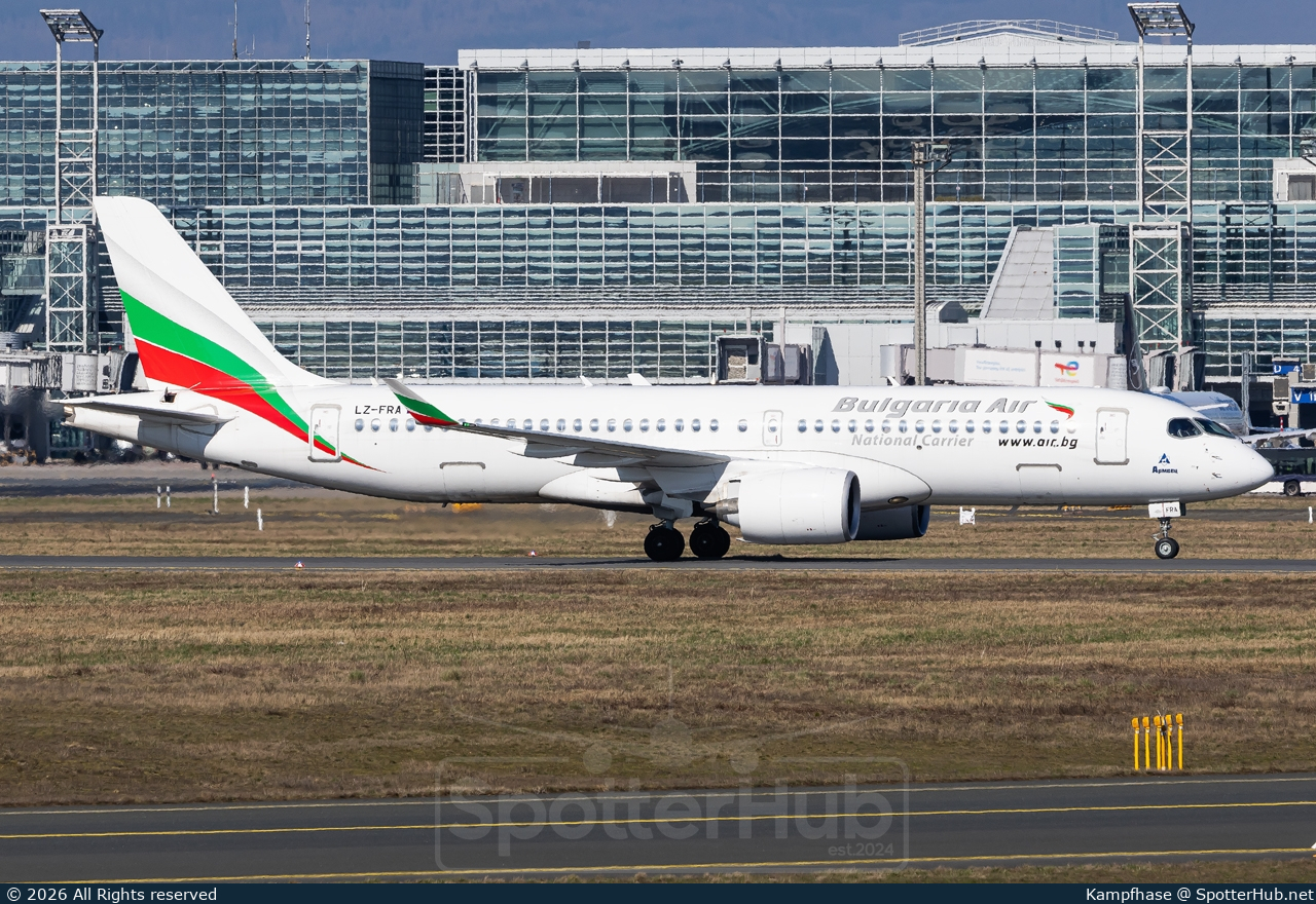 Photo of LZ-FRA - Airbus A220-300 operated by Bulgaria Air