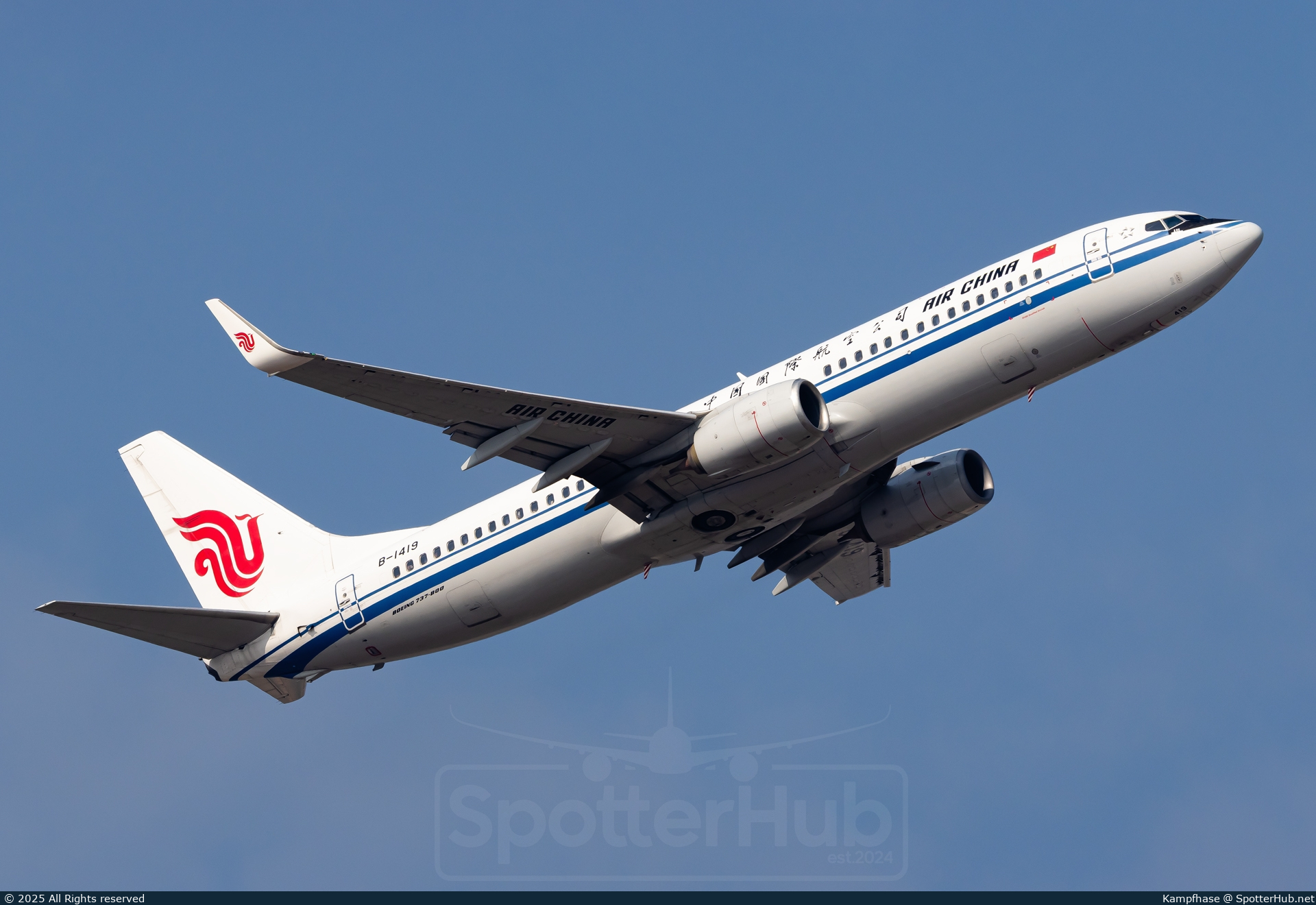 Photo of B-1419 - Boeing 737-89L operated by Air China