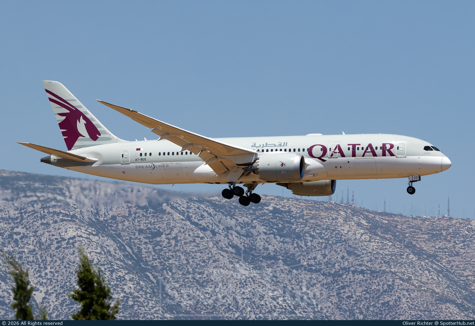 Photo of A7-BCO - Boeing 787-8 Dreamliner operated by Qatar Airways