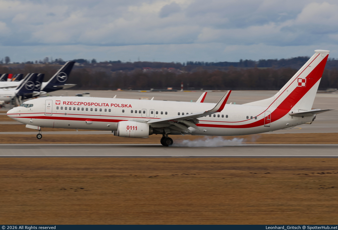 Photo of 0111 - Boeing 737-8TV(BBJ2) operated by Government of Poland