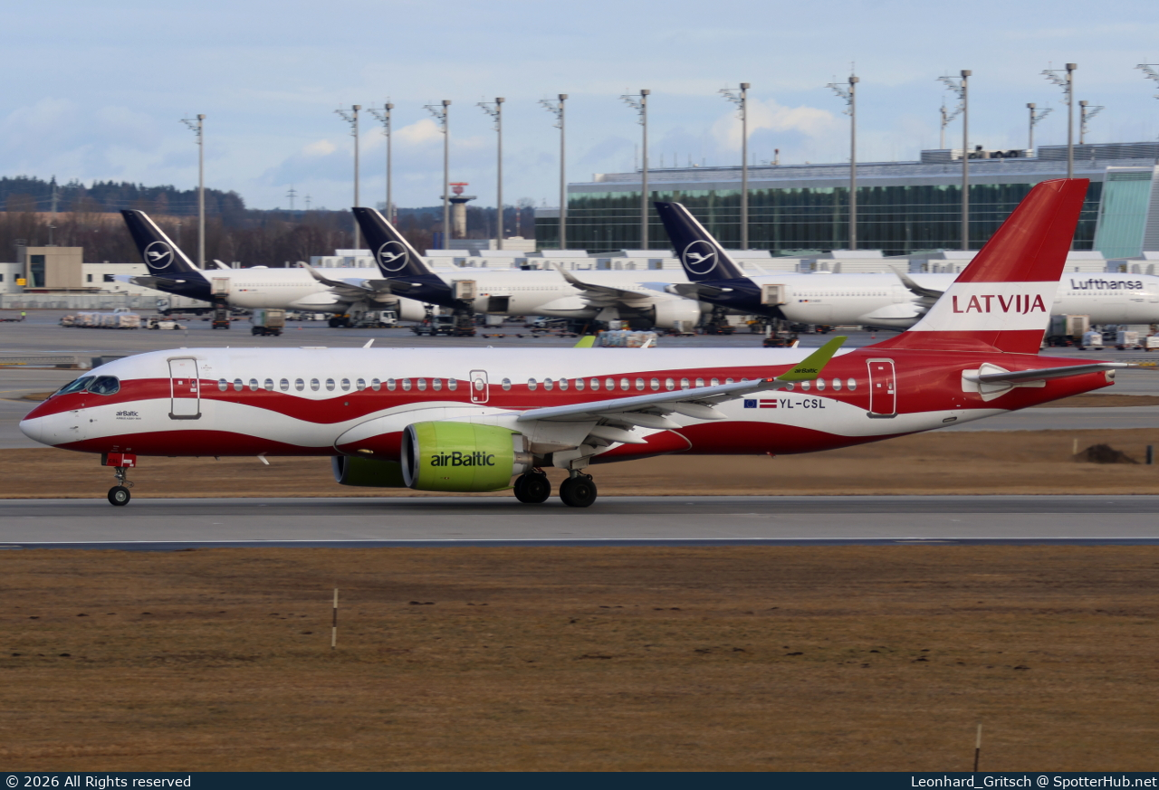 Photo of YL-CSL - Airbus A220-300 operated by airBaltic