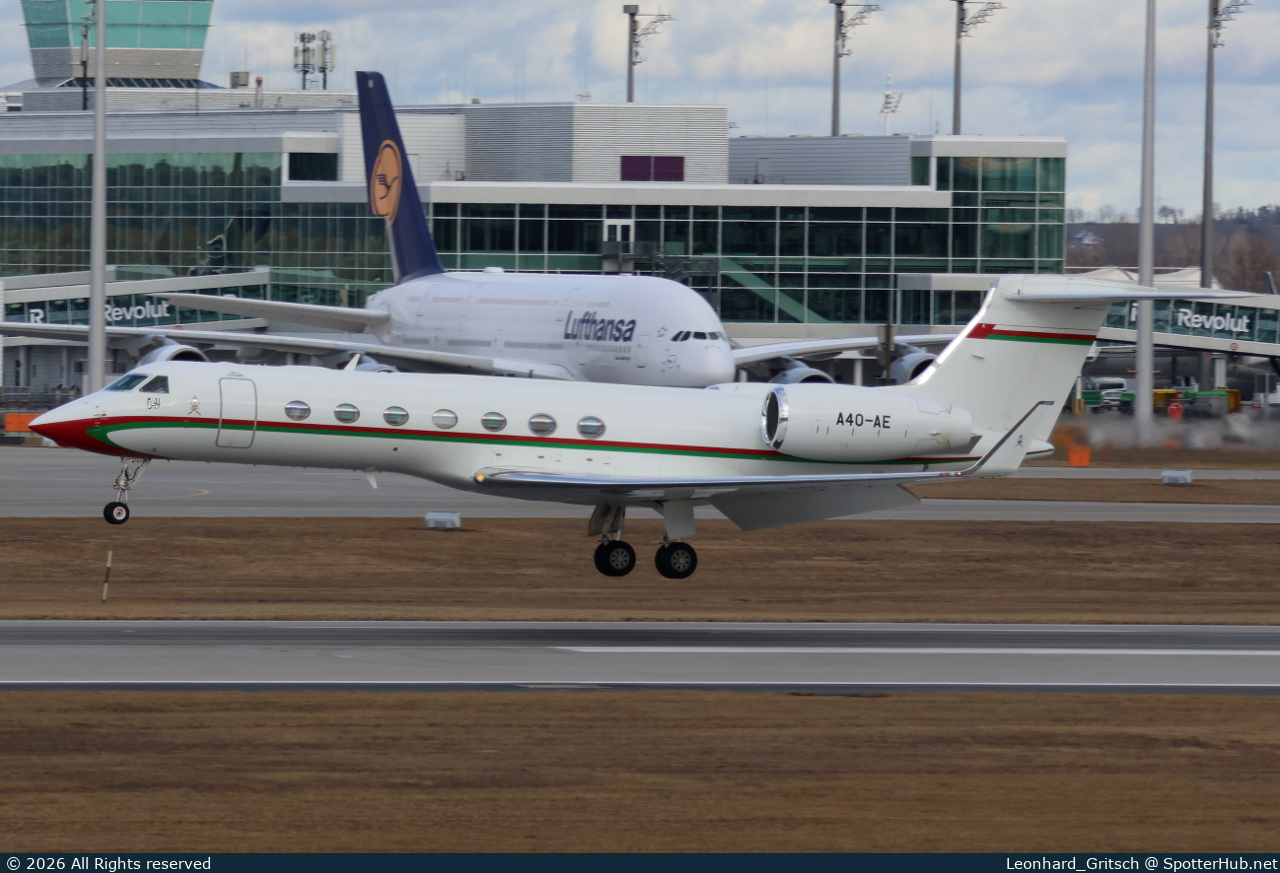 Photo of A4O-AE - Gulfstream GV-SP (G550) operated by Oman Royal Flight