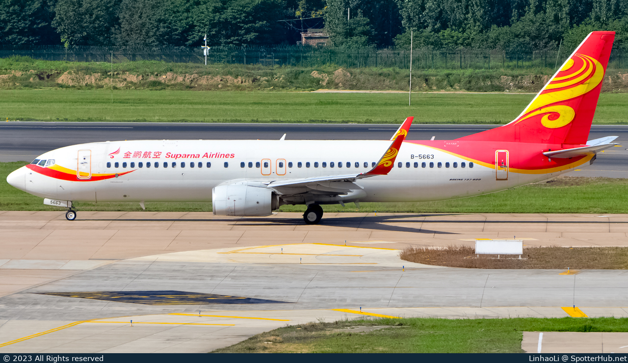 Photo of B-5663 - Boeing 737-84P operated by Suparna Airlines