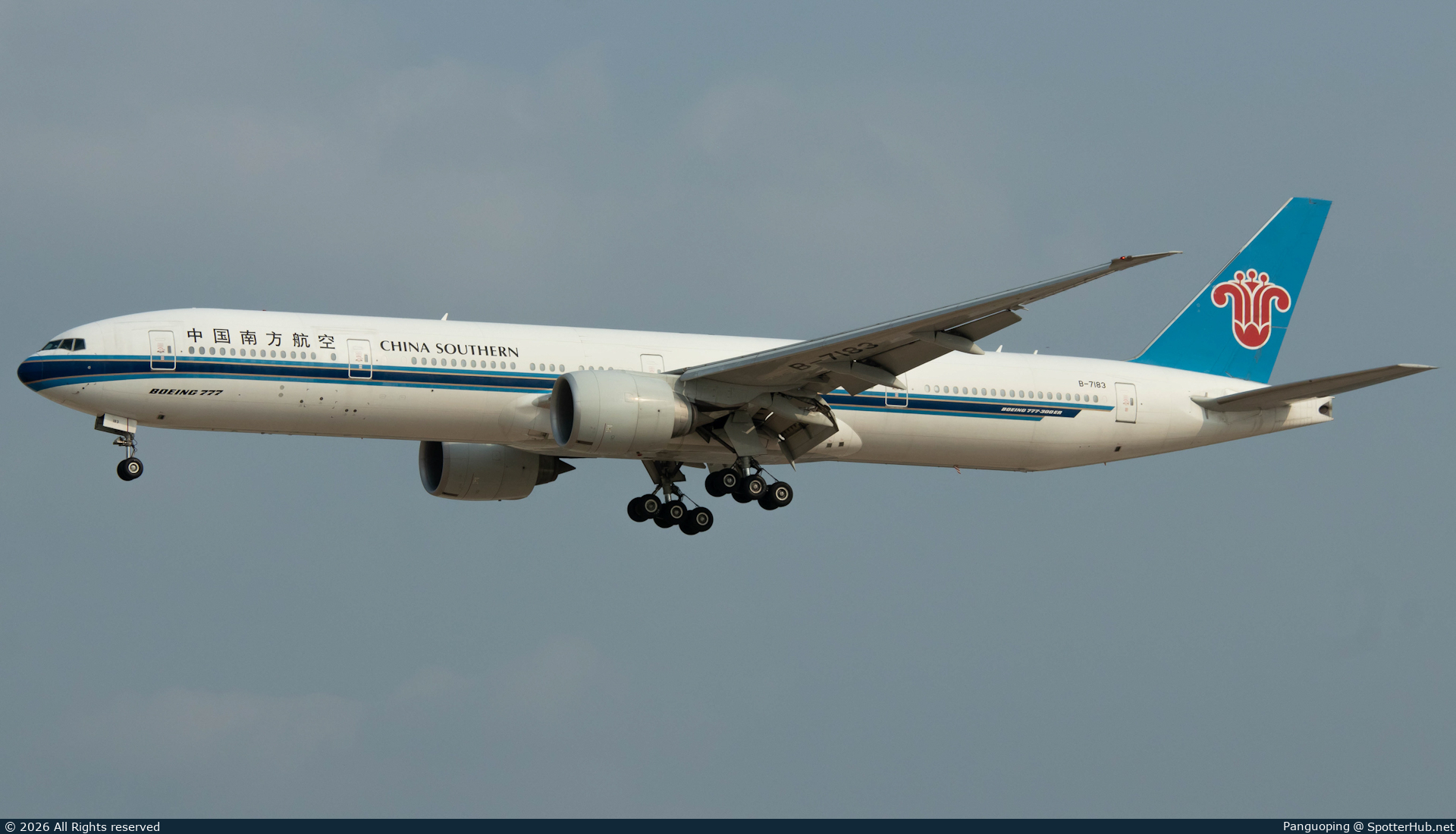 Photo of B-7183 - Boeing 777-31B(ER) operated by China Southern Airlines