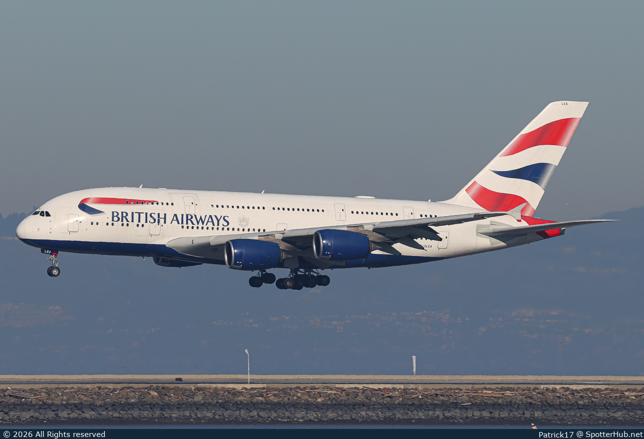 Photo of G-XLEA - Airbus A380-841 operated by British Airways