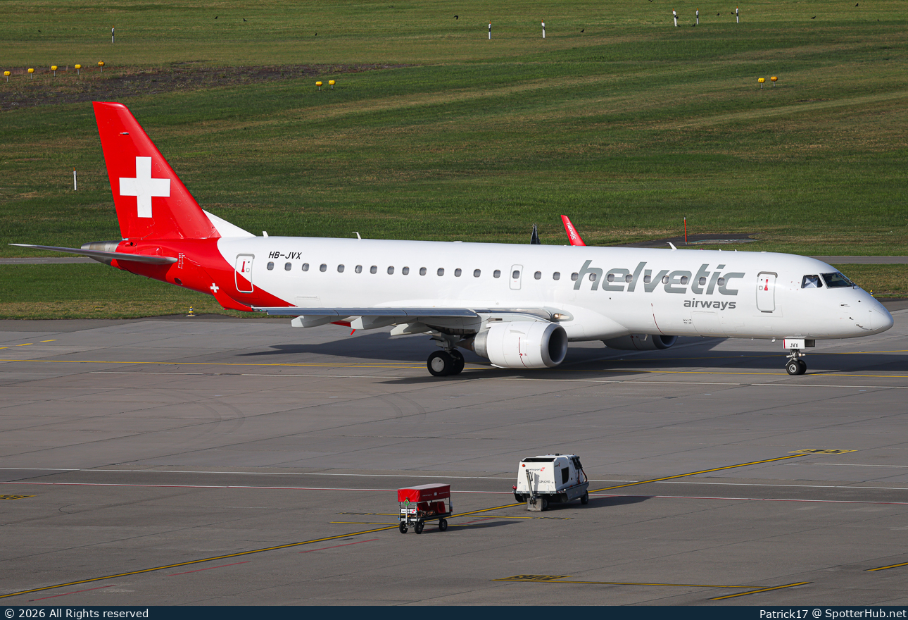 Photo of HB-JVX - Embraer ERJ-190LR operated by Helvetic Airways