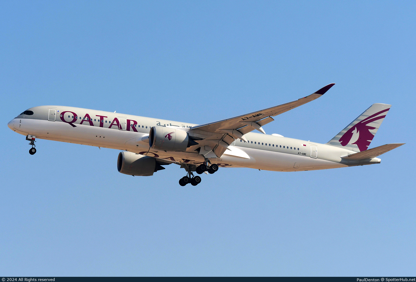 Photo of A7-AME - Airbus A350-941 operated by Qatar Airways